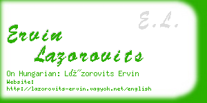 ervin lazorovits business card